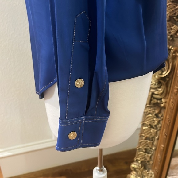 Polo Ralph Lauren Designer Glorious Blue with Gold Stitching and Button Detail - Picture 5 of 11